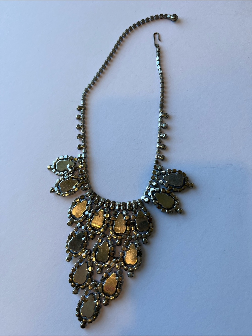 Vintage Statement Necklace Rhinestone Aurora Borealis - Picture 5 of 7